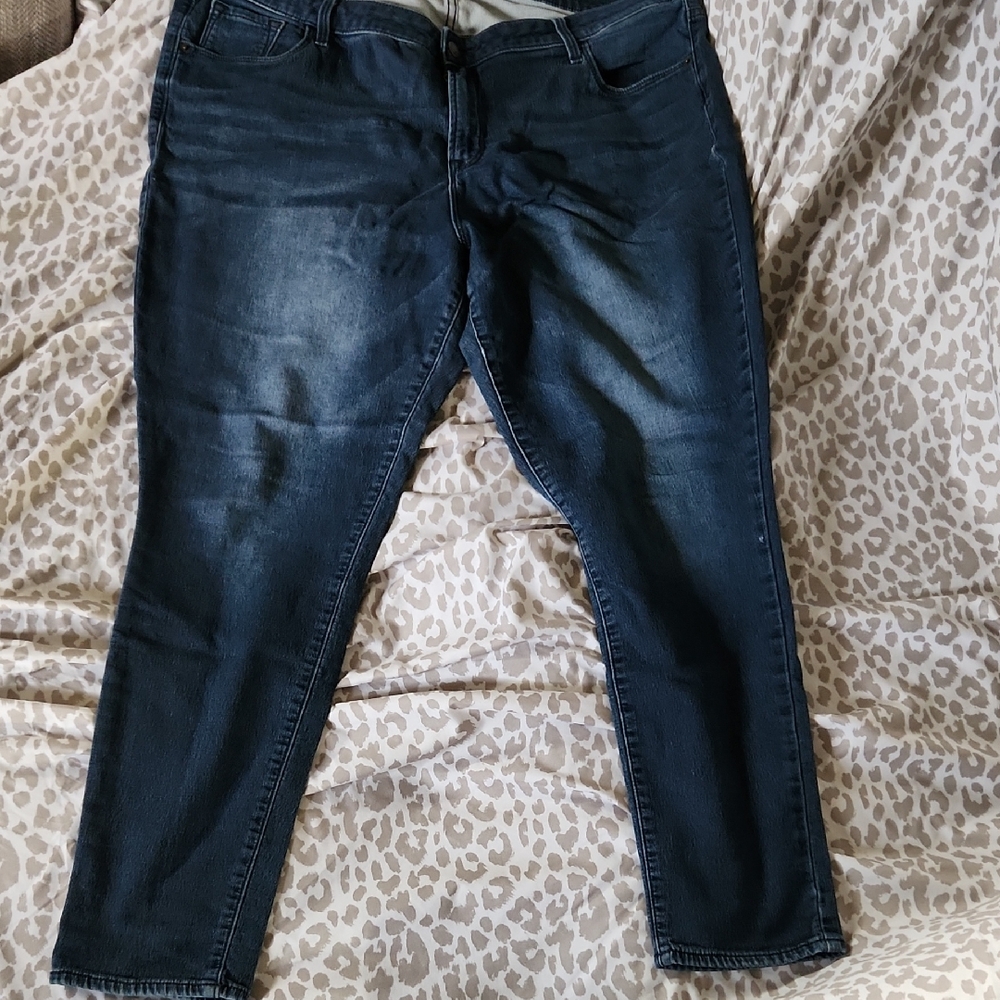 Old Navy Blue Skinny Jeans Rockstar Mid-Rise Size 18
